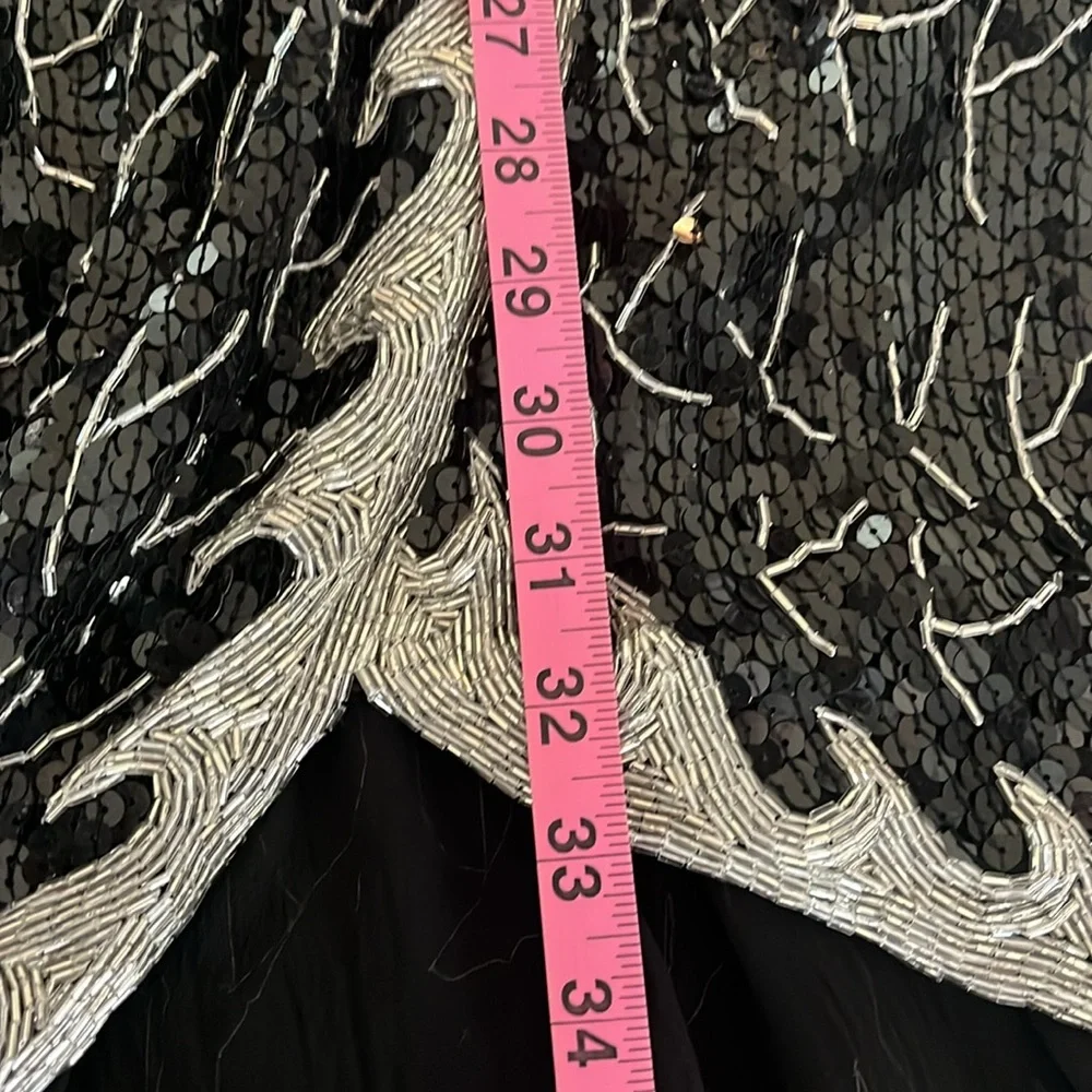 •🍒FINAL PRICE🍒VINTAGE SEQUIN SILK GOWN BOUDOIR FRENCH COSTUME• - Picture 16 of 16